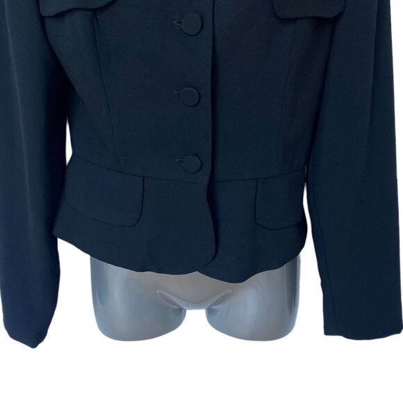 Vintage Gantos Blazer Black Peplum Blazer Cropped Length Women's Size 4 - Picture 5 of 9